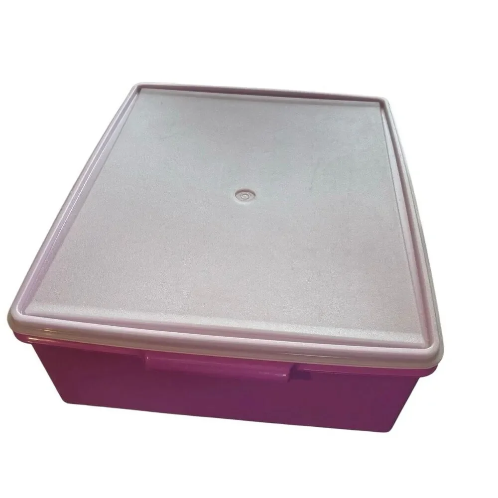Tupperware Large 17” x 14” x 6” Purple Container With Lid
